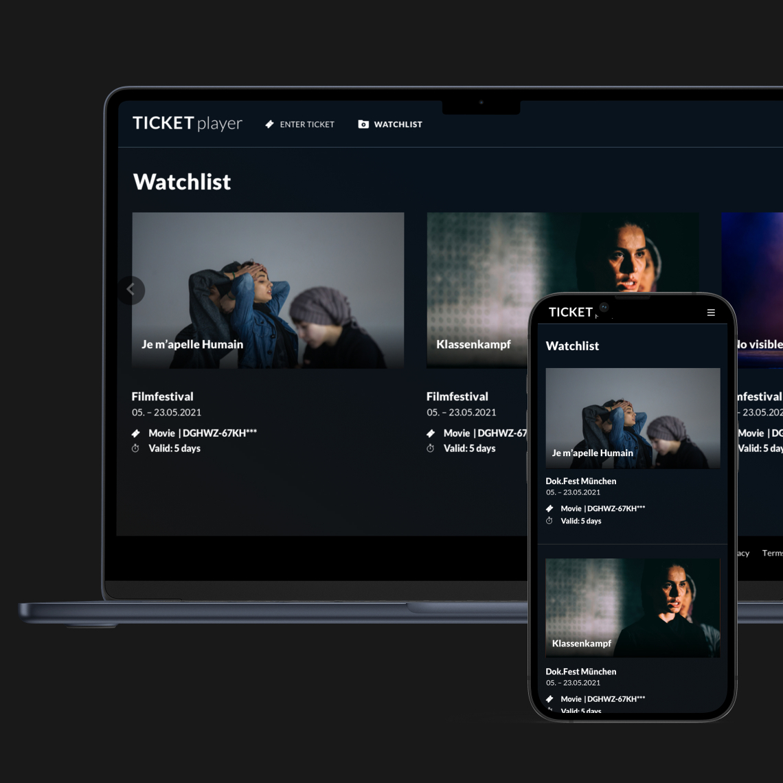 Pantaflix application displayed on laptop and mobile device