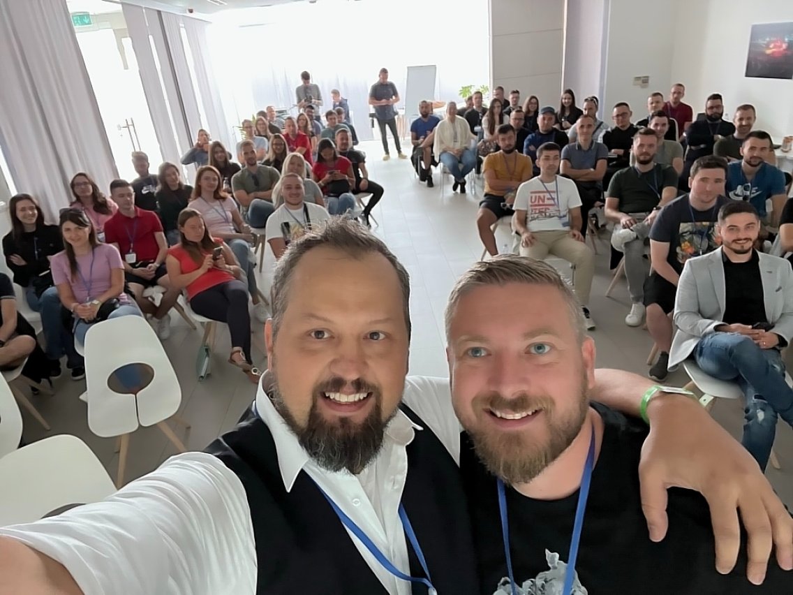 Serapion team members at a team building event